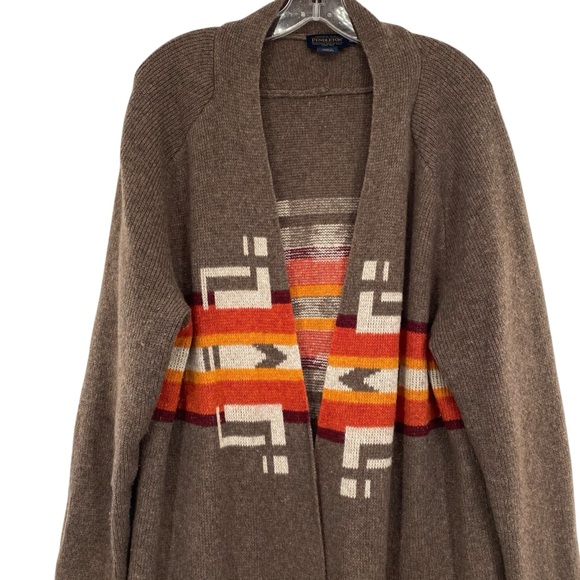 Pendleton Women’s Lambswool Duster Cardigan Sweater Southwestern Aztec - Picture 3 of 13